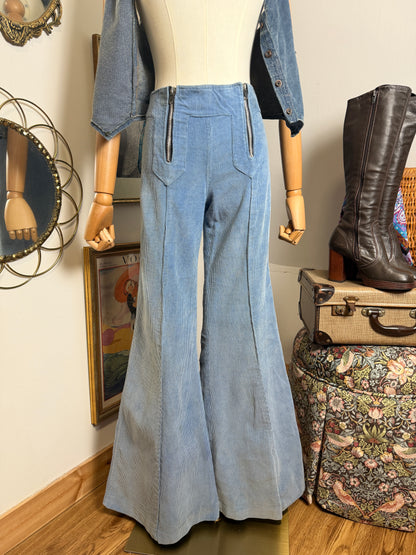 1970s Double Zip Corduroy Bellbottoms