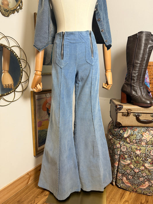 1970s Double Zip Corduroy Bellbottoms
