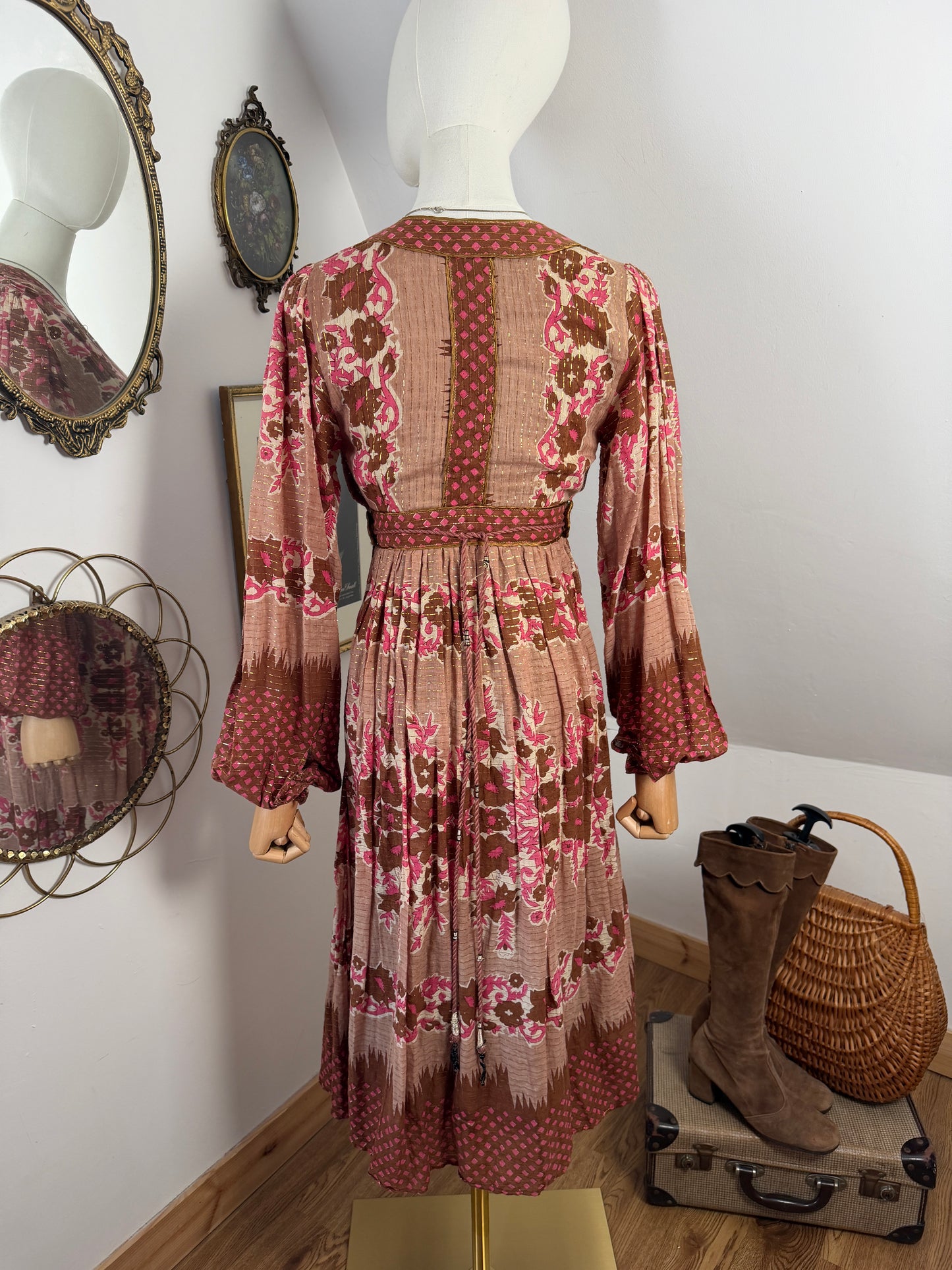 1970s ‘Interlinks’ Brown Lurex Dress