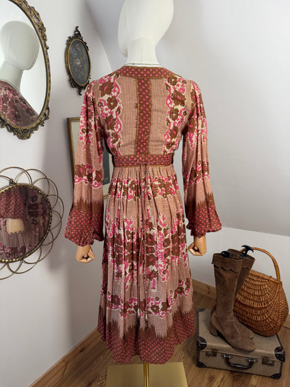 1970s ‘Interlinks’ Brown Lurex Dress