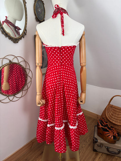 1970s Does 50s ‘Strawberry Studio’ Polka Dress