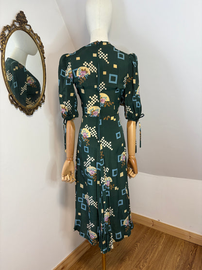 1970s Does 1930s ‘Paul Nicholas’ Crepe Art Deco Dress