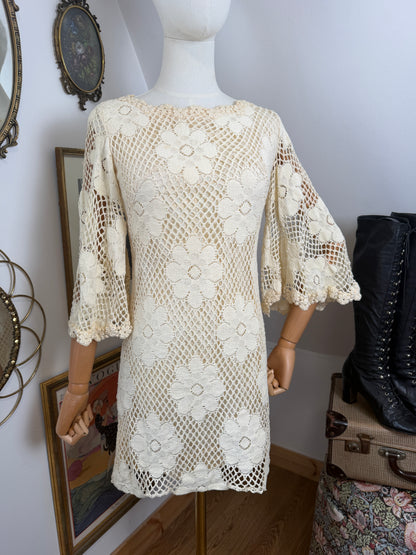 1960s ‘Simon Ellis’ Crochet Shift Dress
