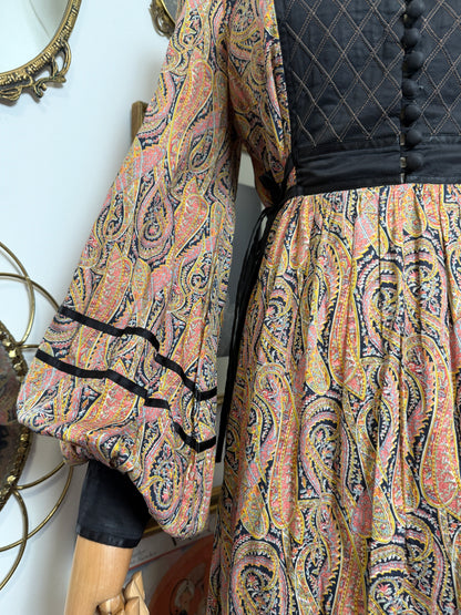 1970s ‘Fine Feathers’ Liberty Paisley Dress