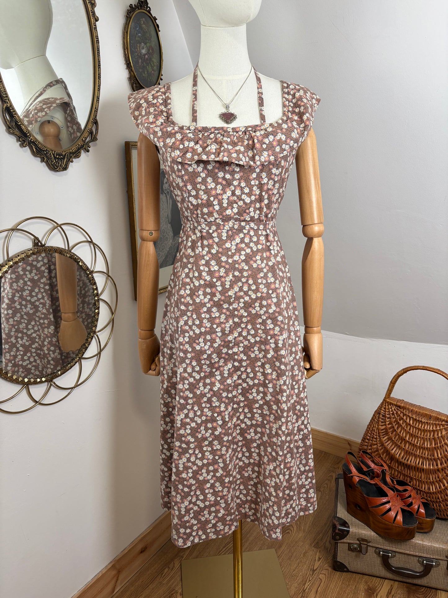 1970s Cotton Floral Sundress