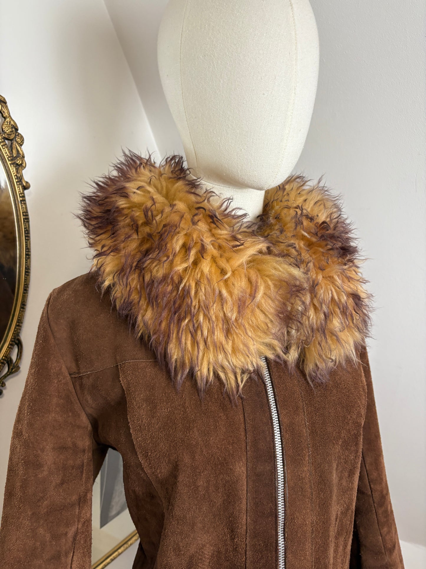 1970s Suede Fur Trim Jacket