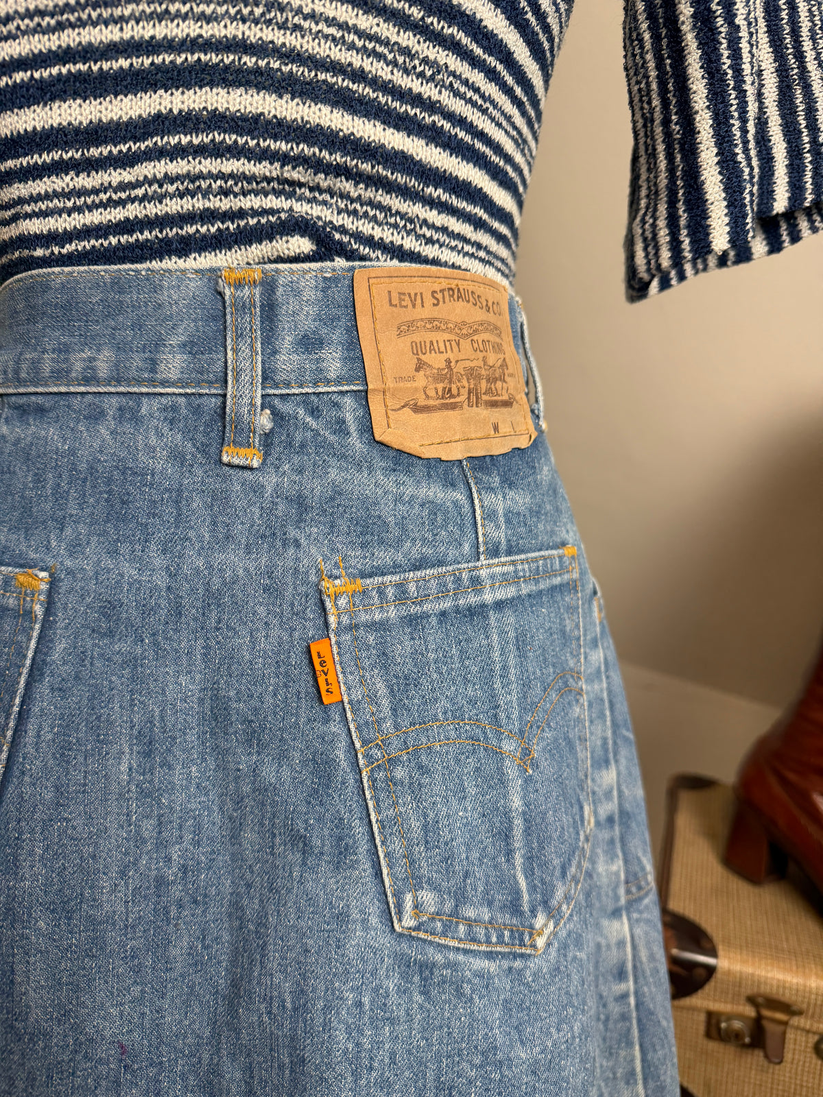 1970s Orange Tab Levi’s Skirt
