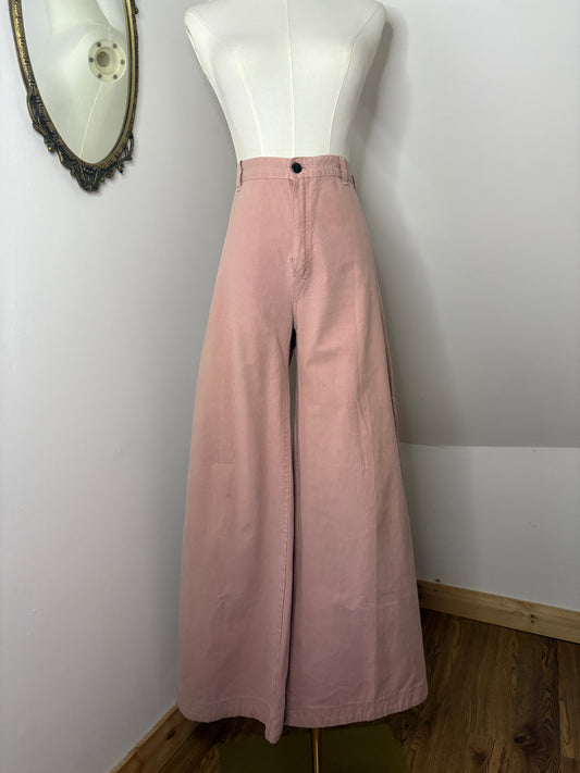 1970s Pink Wide Leg Bellbottoms