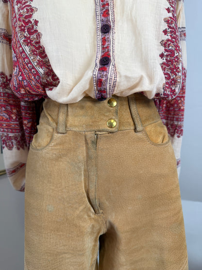 1970s Tan Suede Bellbottoms