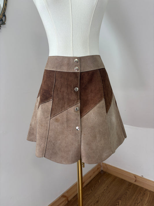 1960s Brown Suede Skirt