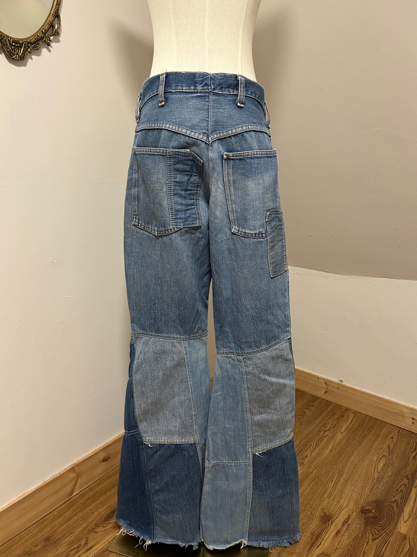 1970s Patchwork Flared Jeans