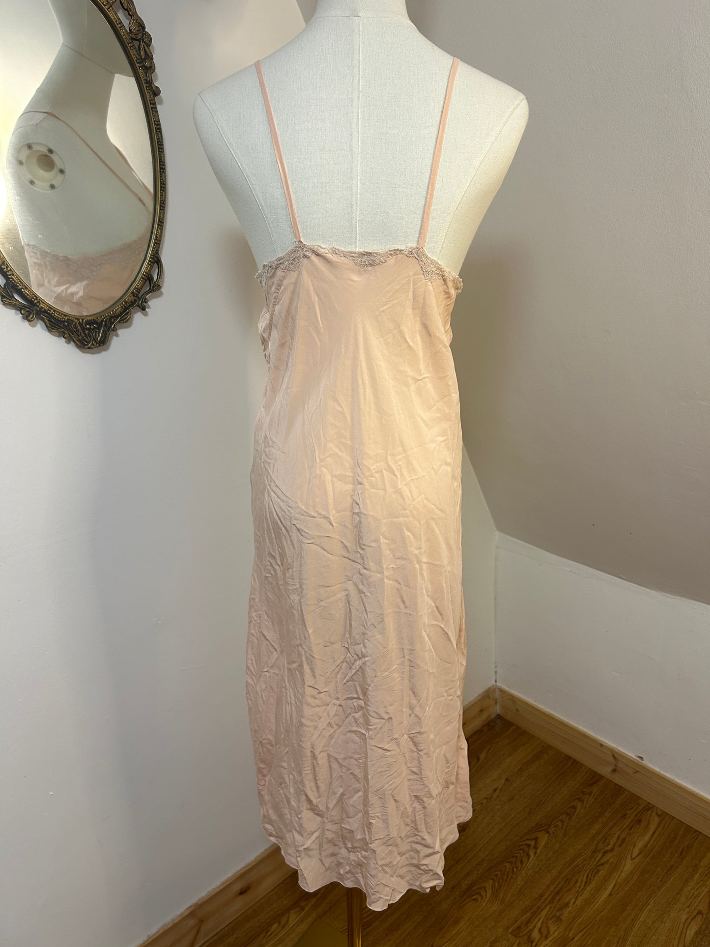 1940s Silk Peach Slip