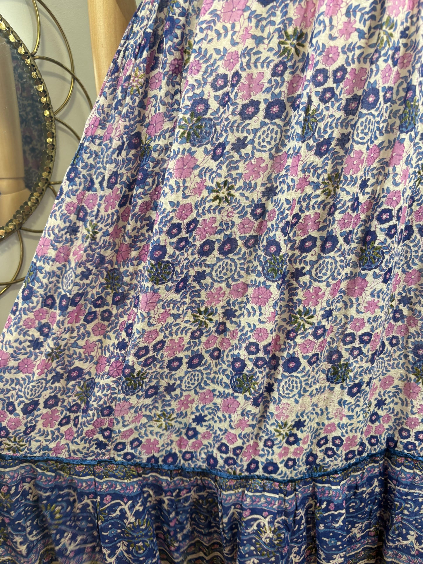 1970s Indian Block-print Vest & Skirt Set