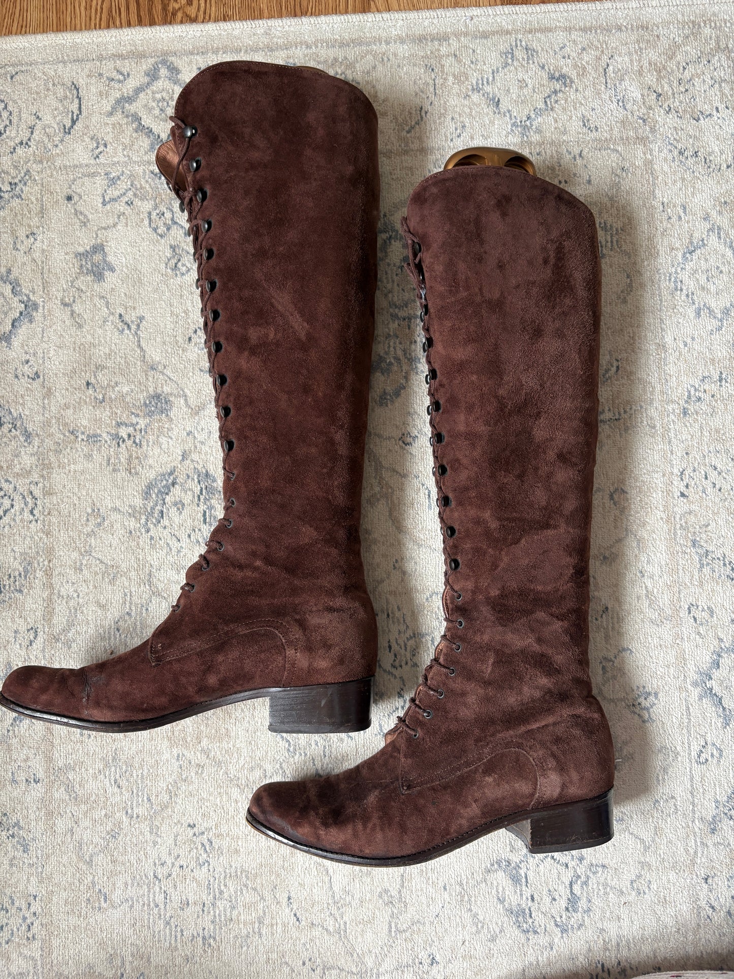 1960s ‘Kurt Geiger’ Velvet Lace Up Boots