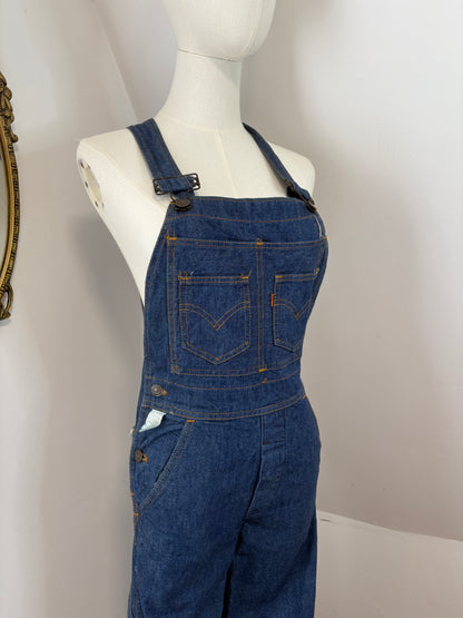 1970s Dark Wash Levi Flared Overalls