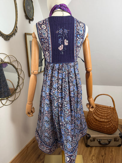 1970s ‘Mayur’ Quilted Pinafore Dress