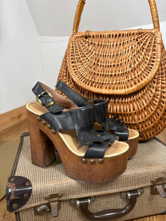 1970s Platform Leather Sandals