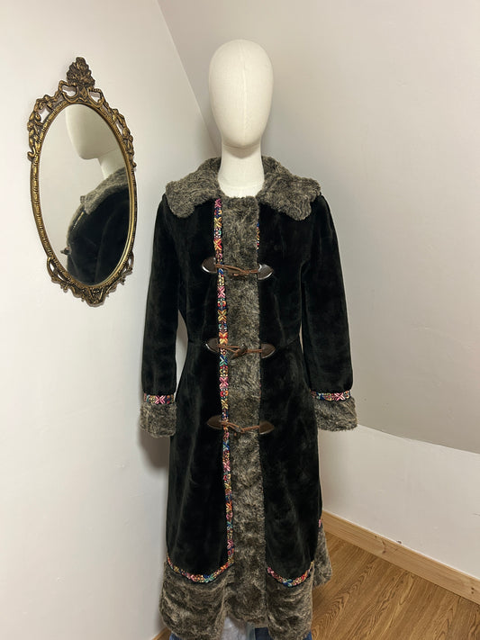 1960s Embroidered Fur Coat