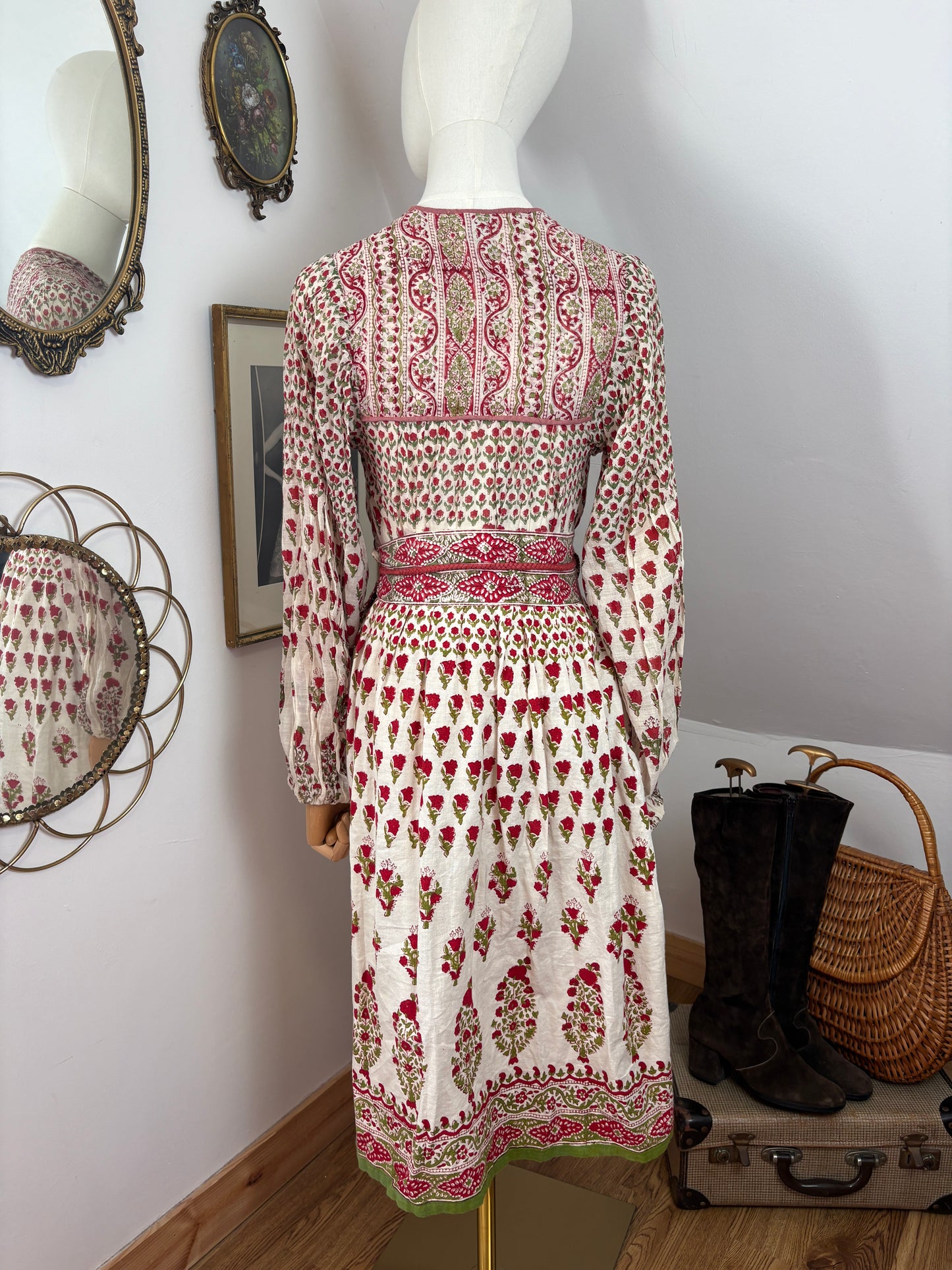 1970s ‘Oasis Trading’ Indian Blockprint Shirt & Wrap Skirt