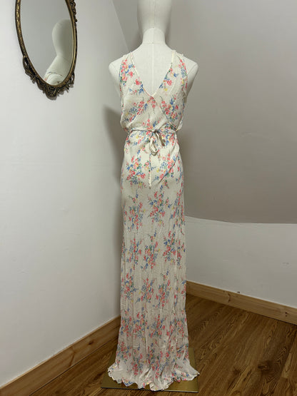 1930s Bias Cut Floral Chiffon Dress