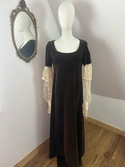 1970s Quad Medieval Maxi Dress