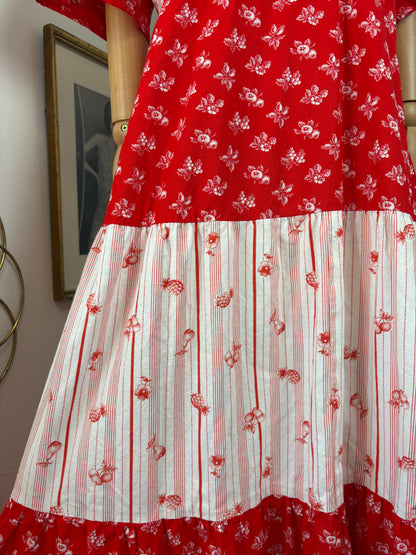 1970s Cotton Fruit Dress