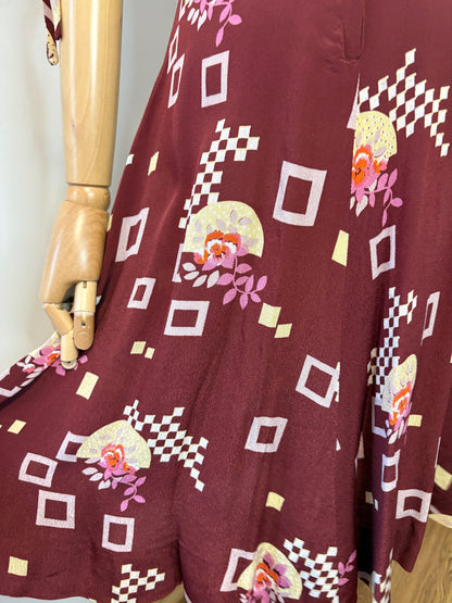 1970s Does 1930s ‘Paul Nicholas’ Crepe Art Deco Dress