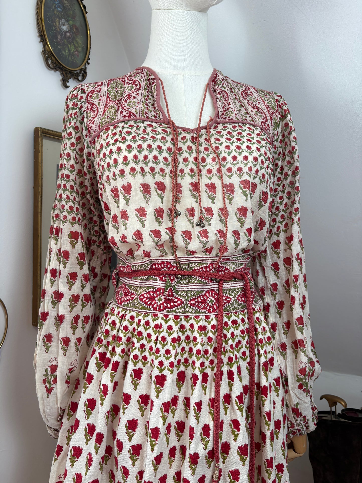 1970s ‘Oasis Trading’ Indian Blockprint Shirt & Wrap Skirt