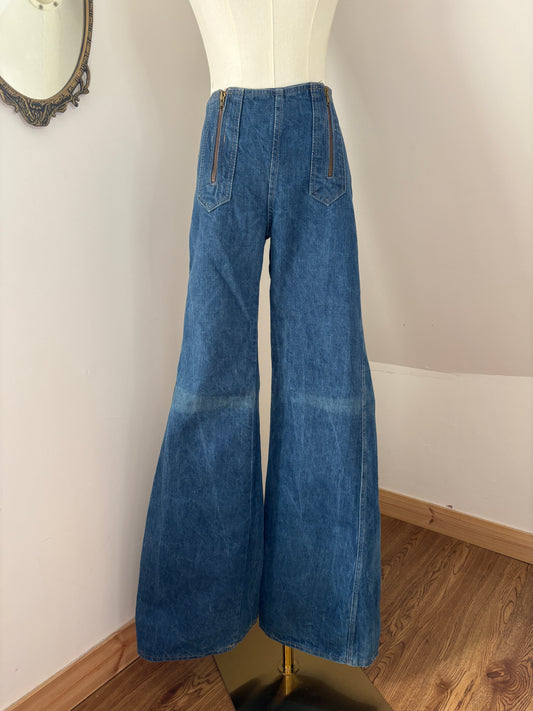 1970s Double Zip Bellbottom Flares