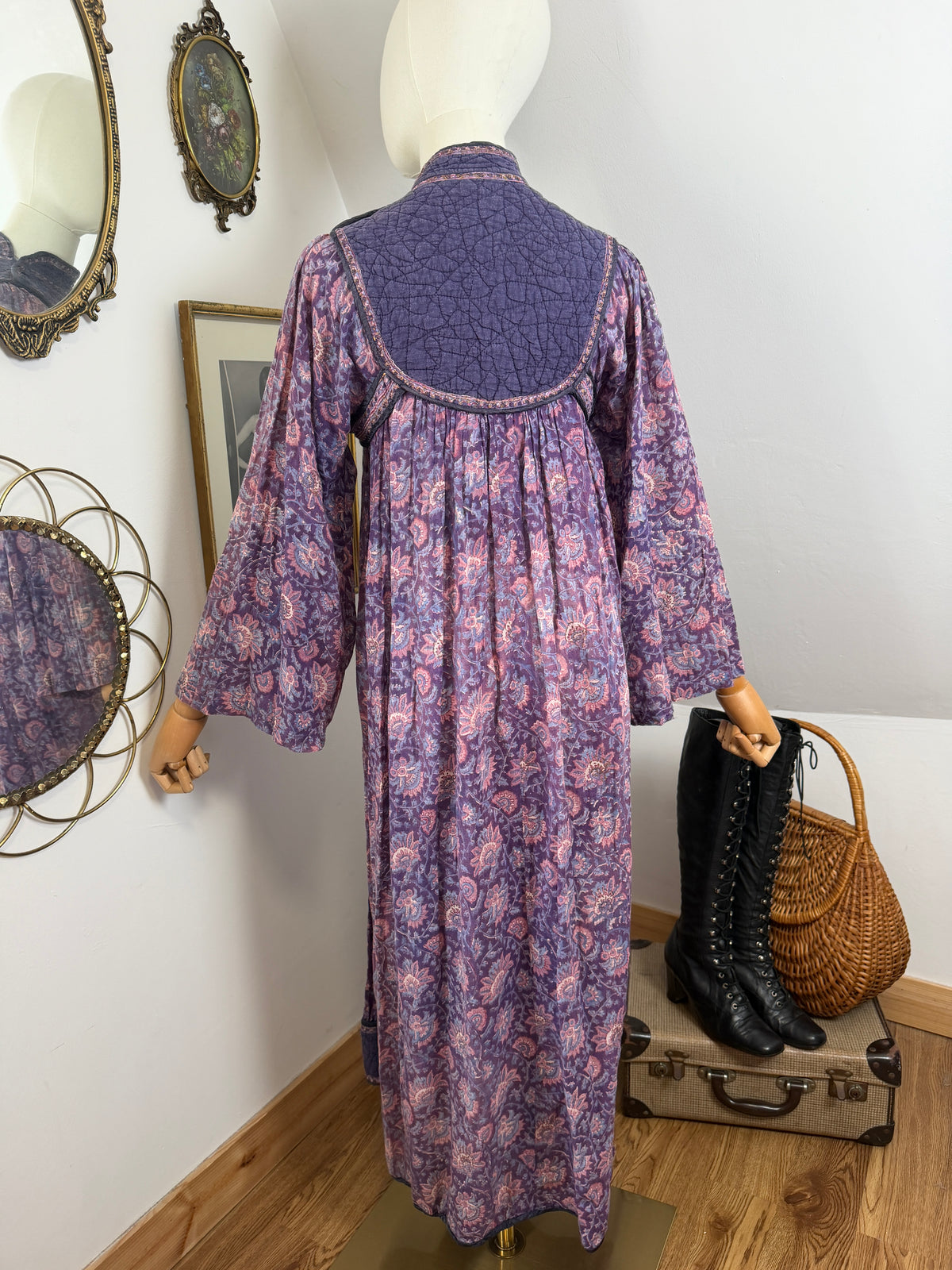 1970s ‘Phool’ Indian Blockprint Dress