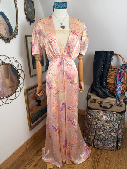 1940s Satin House Gown
