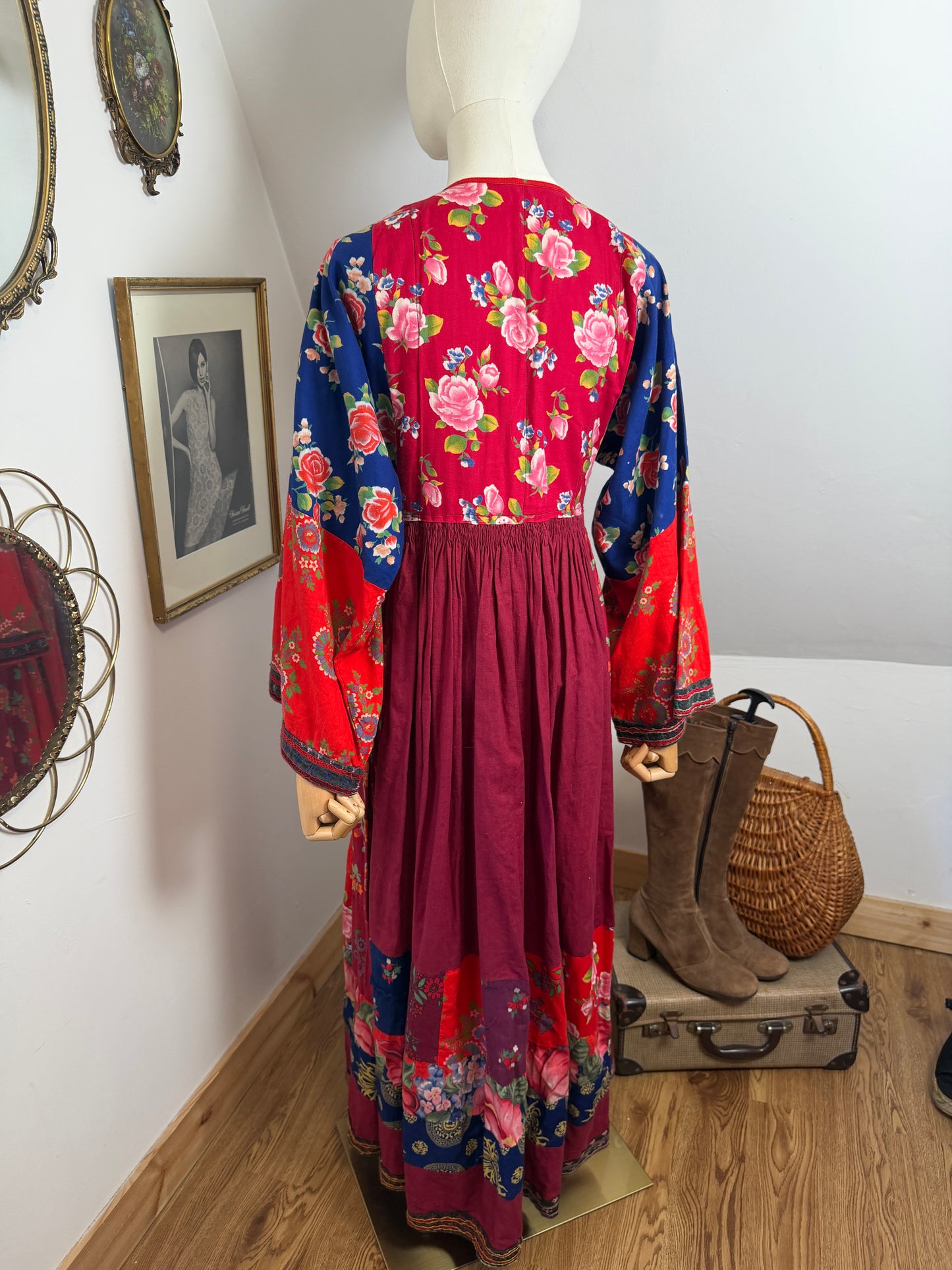 1960s Afghan Patchwork Dress