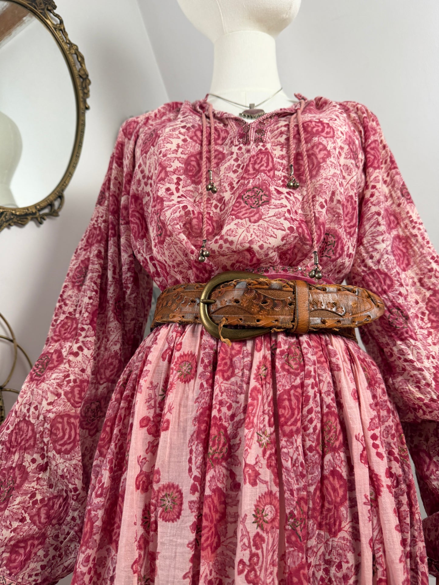 1970s ‘Phool’ Blockprint Shirt & Wrap Skirt