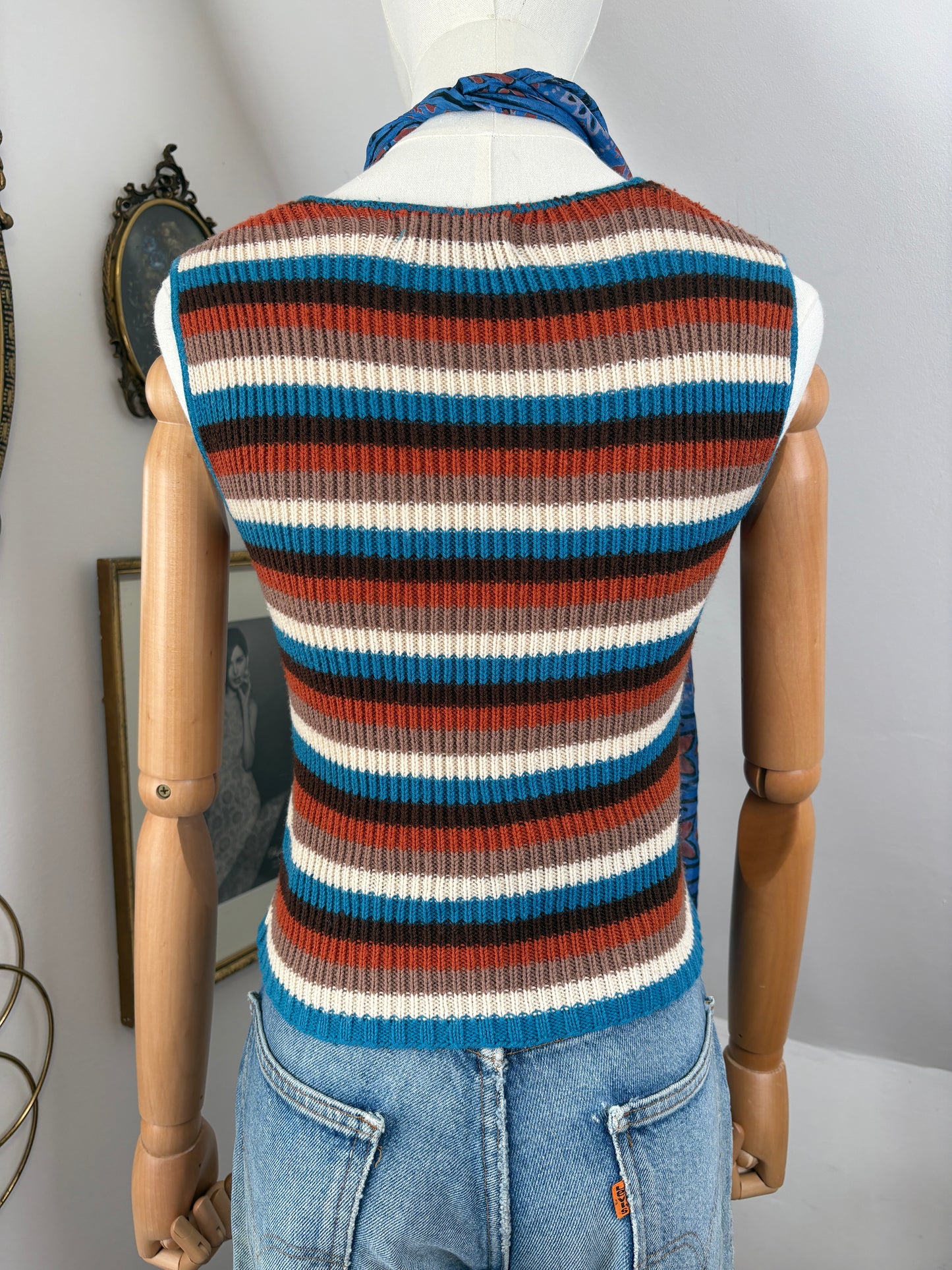 1970s Stripy Knit Tank