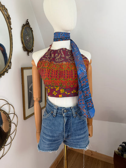 1970s Indian Blockprint Halterneck