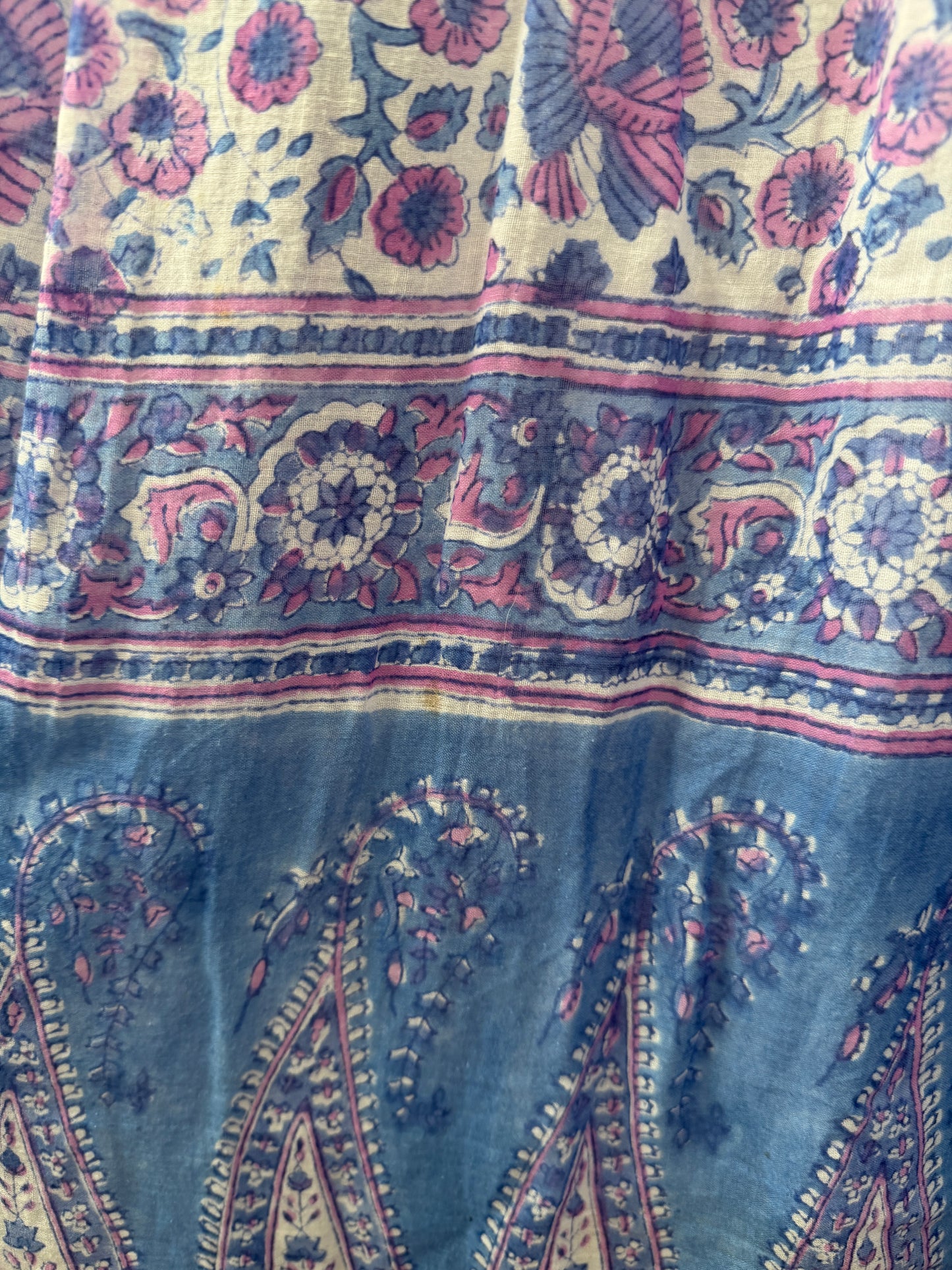 1970s ‘Phool’ Pastel Indian Cotton Dress