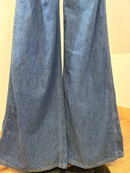 1970s Dark Wash Levi Flared Overalls