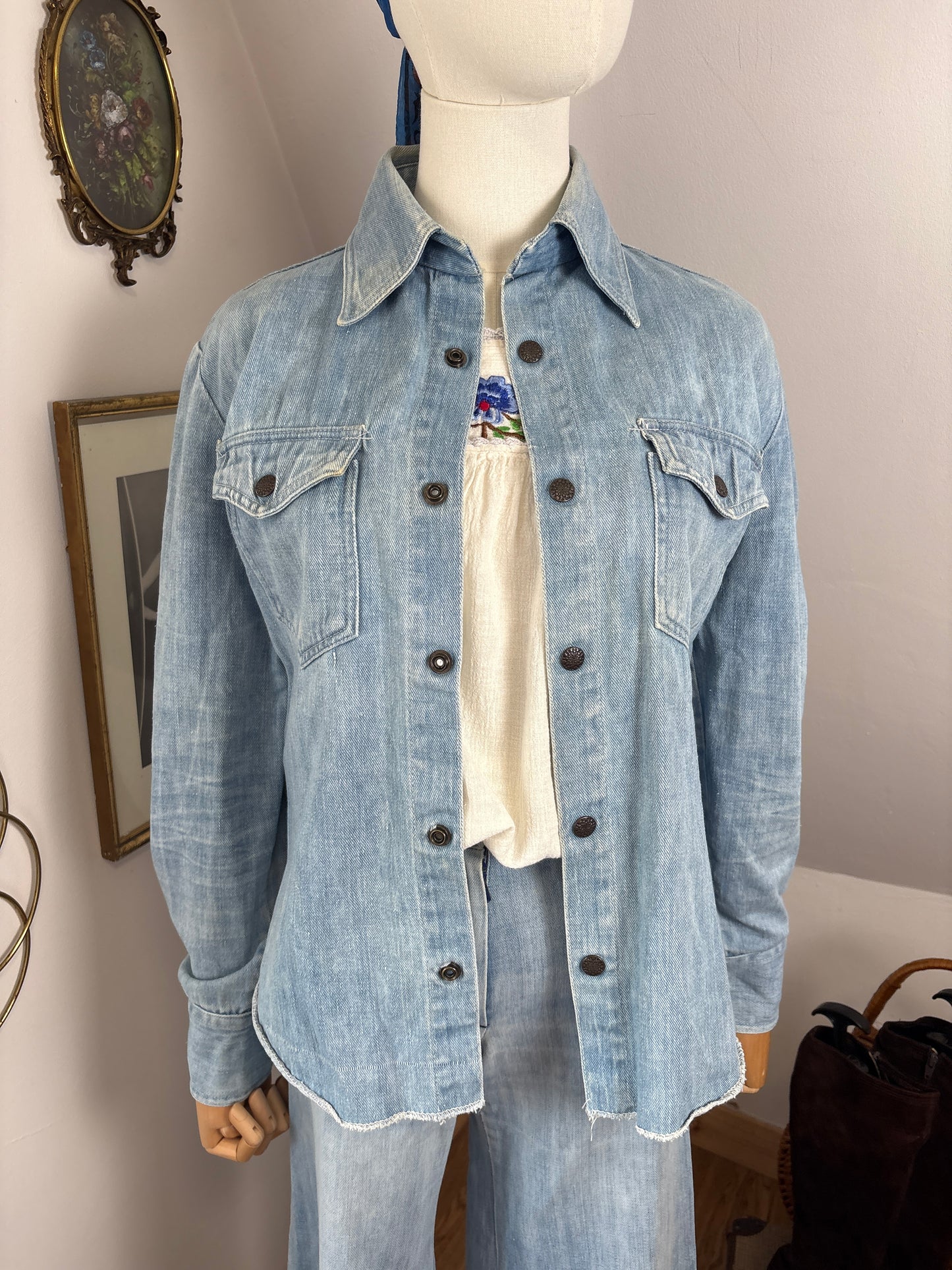 1970s Light Wash Denim Shirt