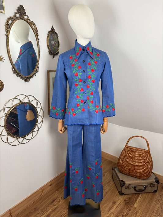 1970s Denim Strawberry Suit