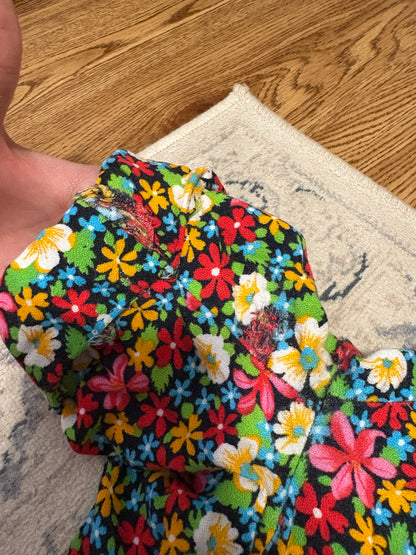 1970s Floral Skirt Suit