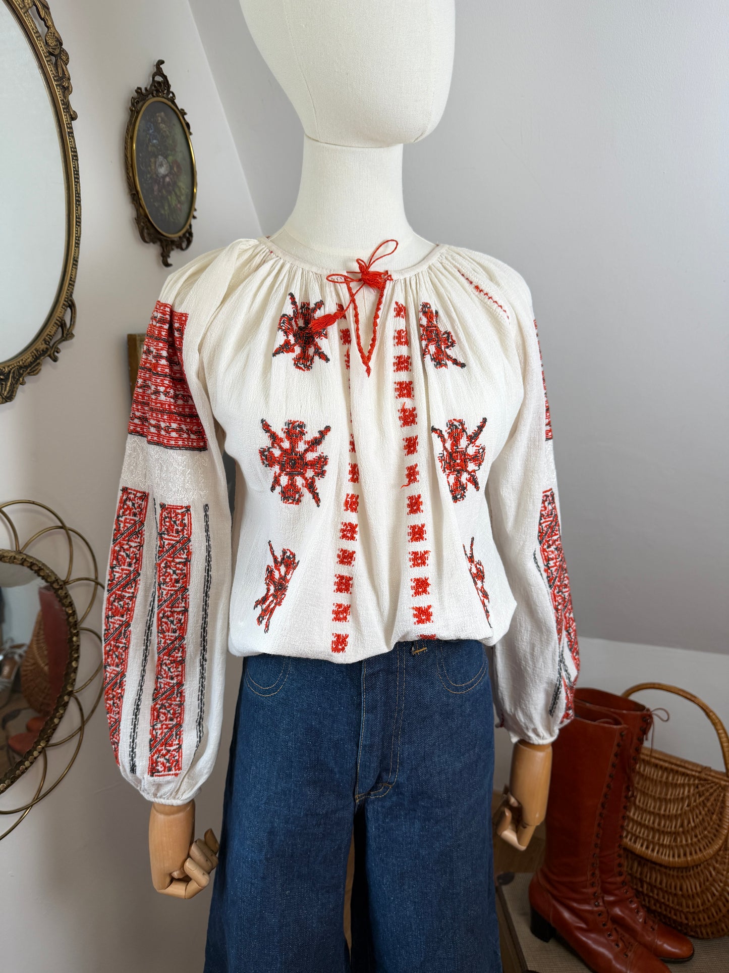 1970s Hungarian Folk Blouse