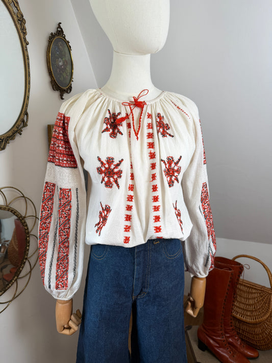 1970s Hungarian Folk Blouse