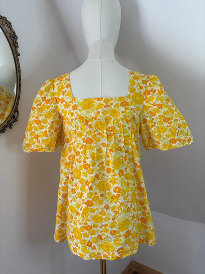 1960s Floral Smock Top