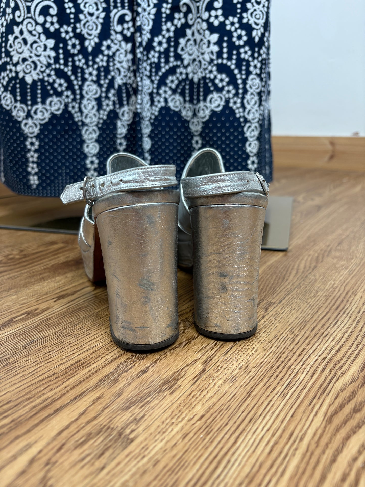 1960s Silver Platform Shoes