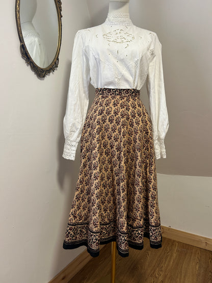 1960s Ayesha Davar Blockprint Skirt