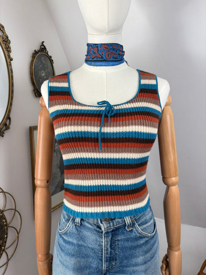 1970s Stripy Knit Tank