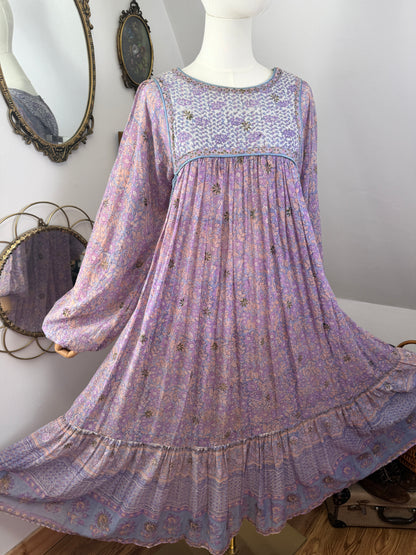 Incredible 1970s ‘Phool’ Purple Blockprint Dress