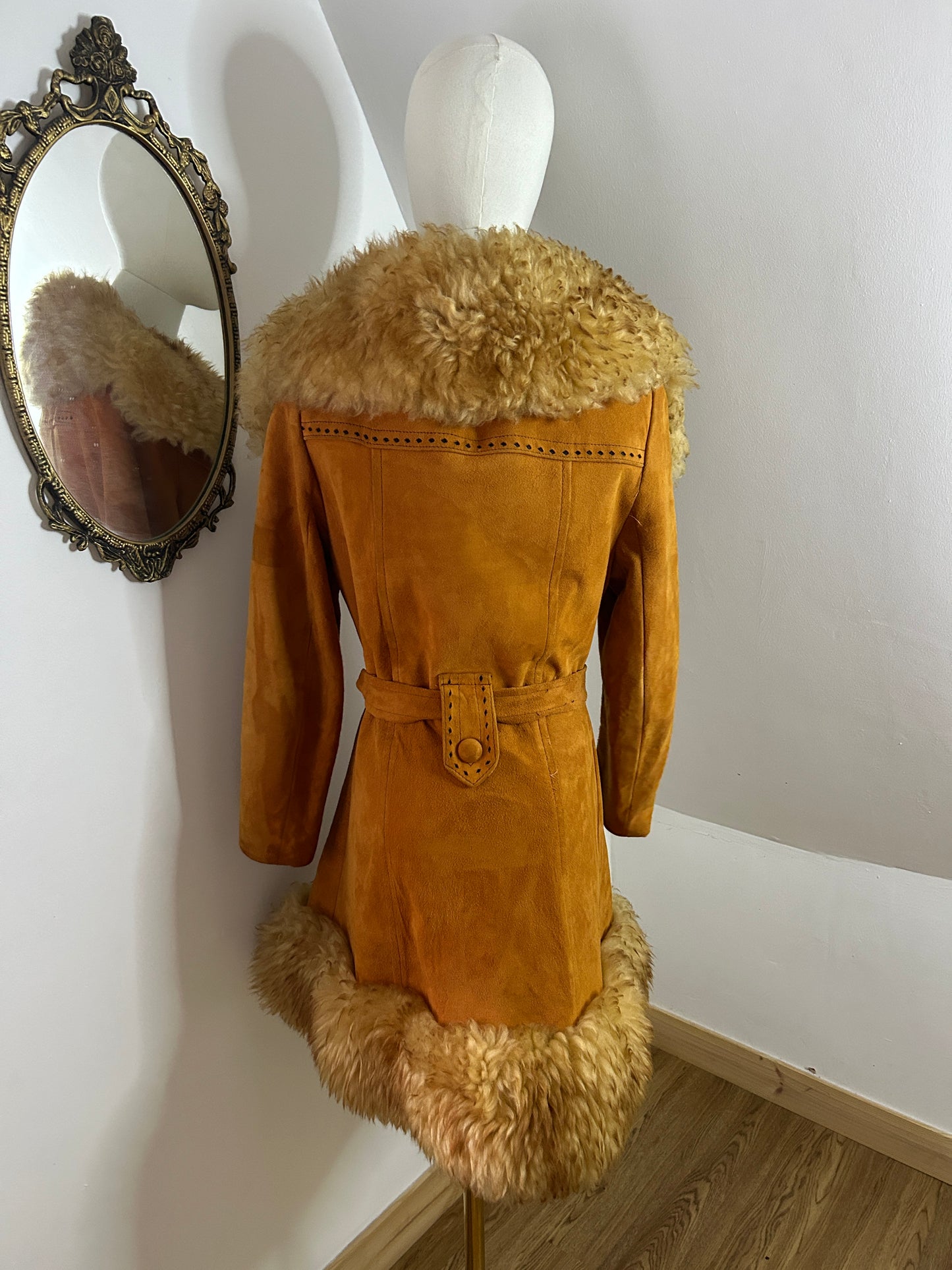 1960s Suede Fur Trim Coat