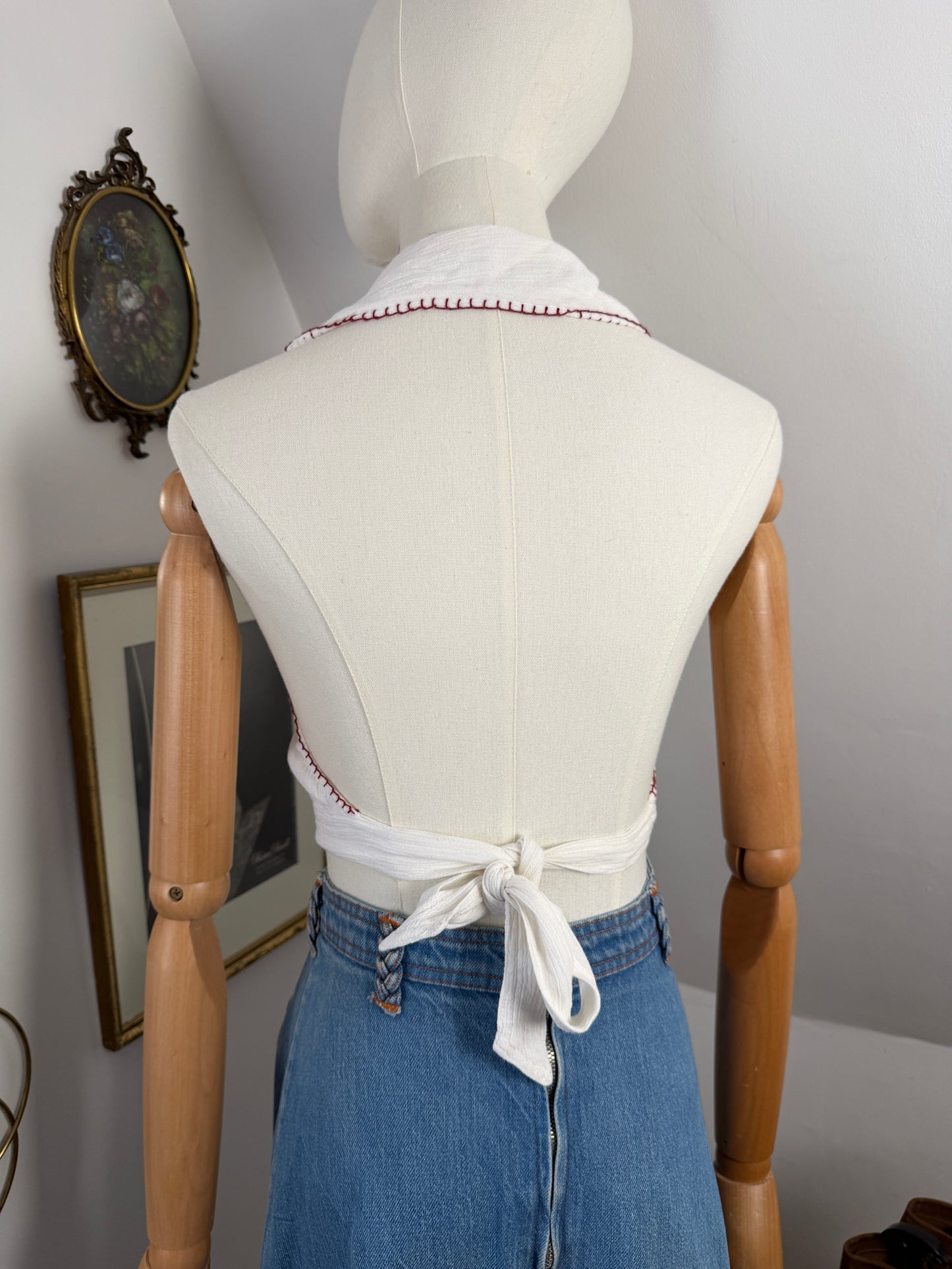 1970s Floral Halterneck