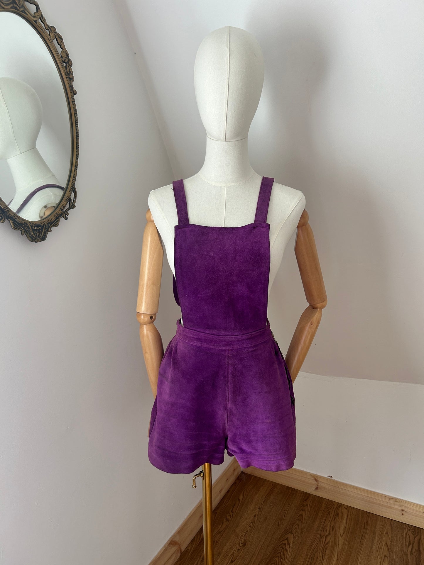 1960s Suede Bib Overalls